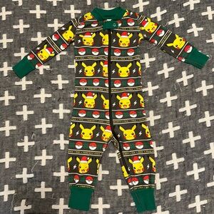Hanna Anderson Pikachu Christmas Pajama 12-18 Months